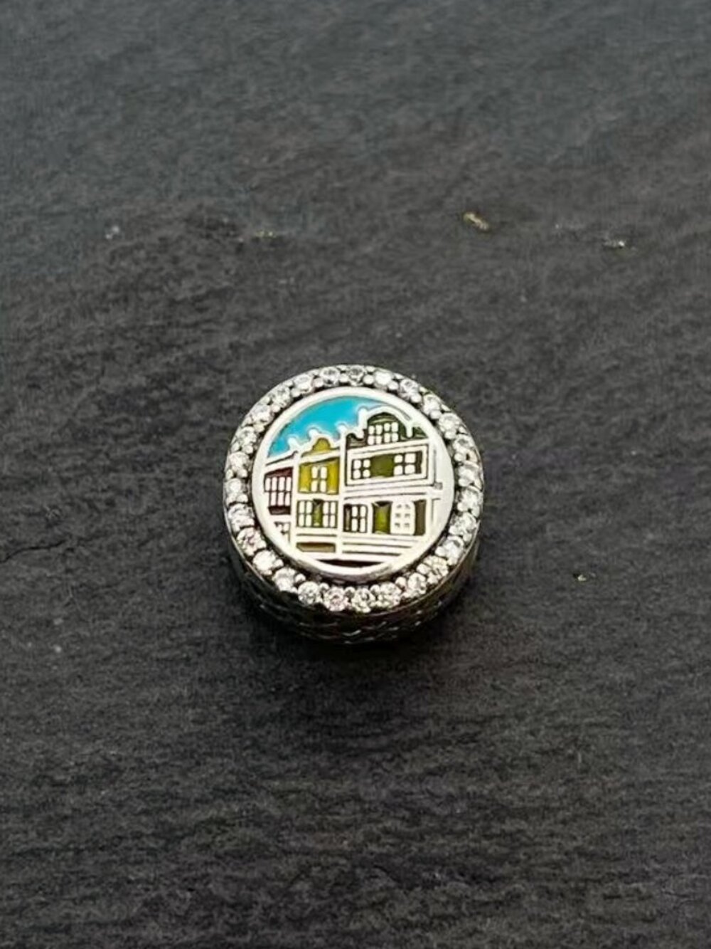Pandora Rainbow Row Charleston Exclusive Bead Charm Sterling Silver Jewelry